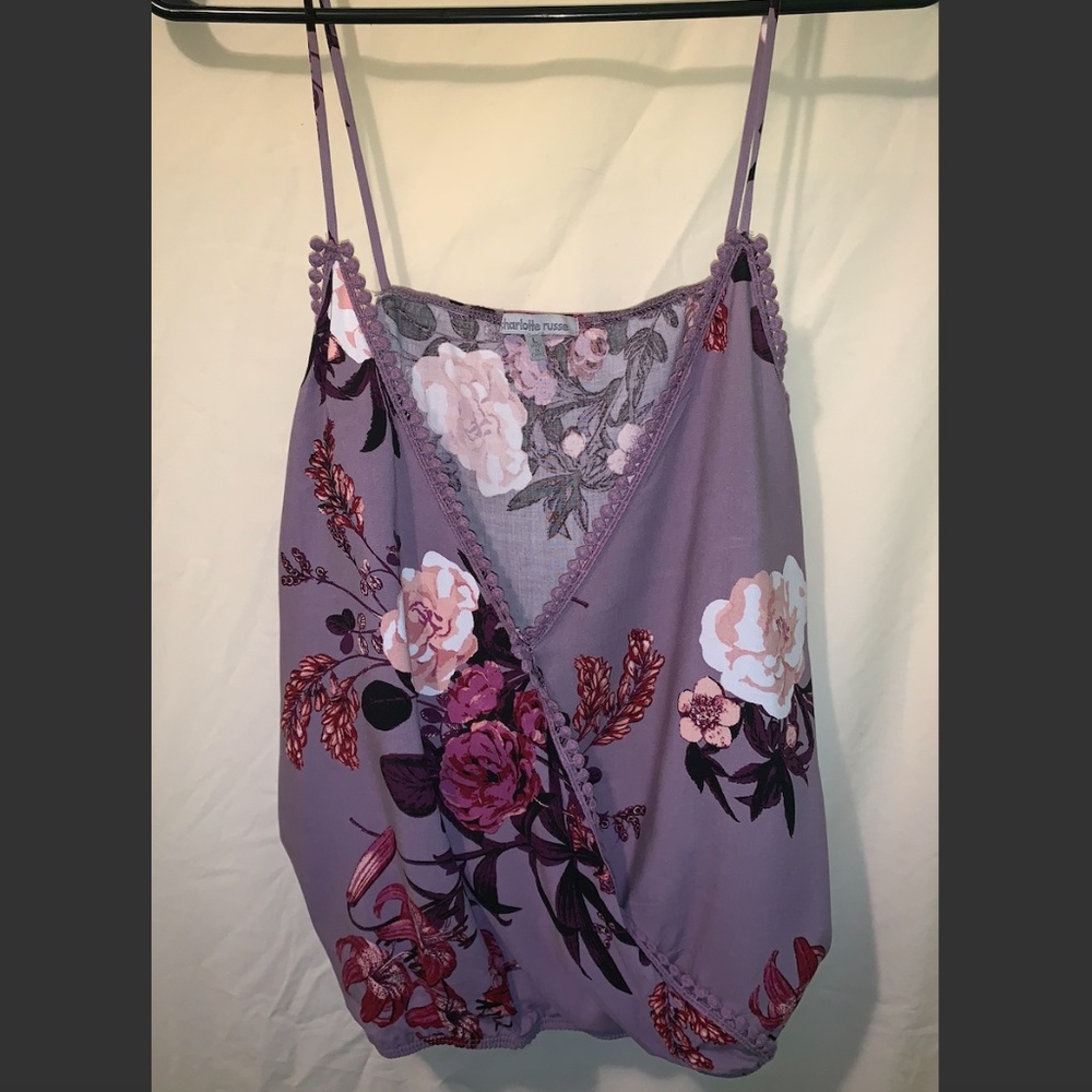 Charlotte Russe Spaghetti Strap Crossover Shirt